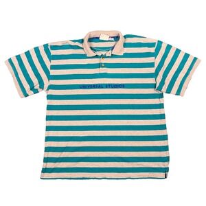 Vintage 1990's Universal Studios Mens  2XL Multicolor Striped Polo Shirt Read!